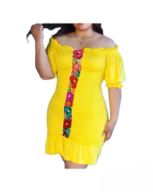 Maribel Mexican Yellow Dress