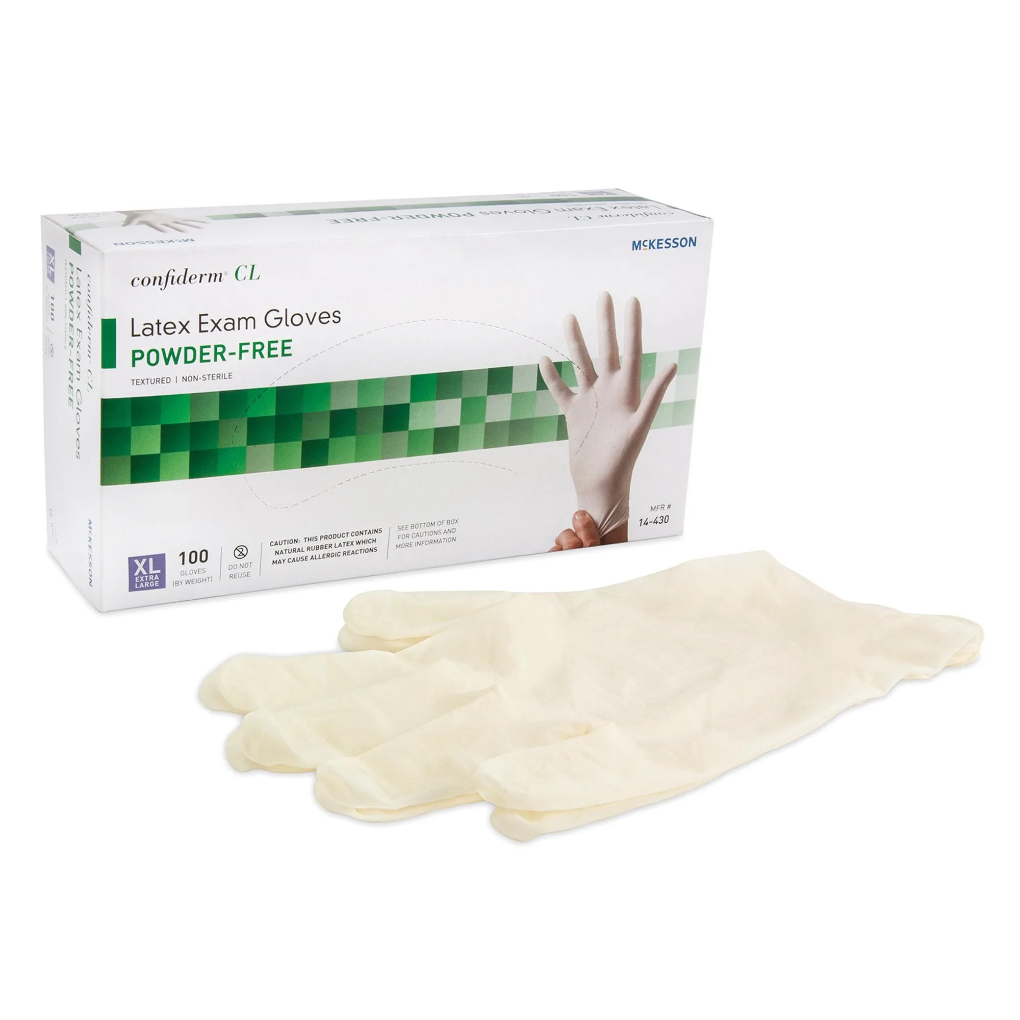 McKesson Confiderm® Latex Exam Glove, Extra Large, Ivory