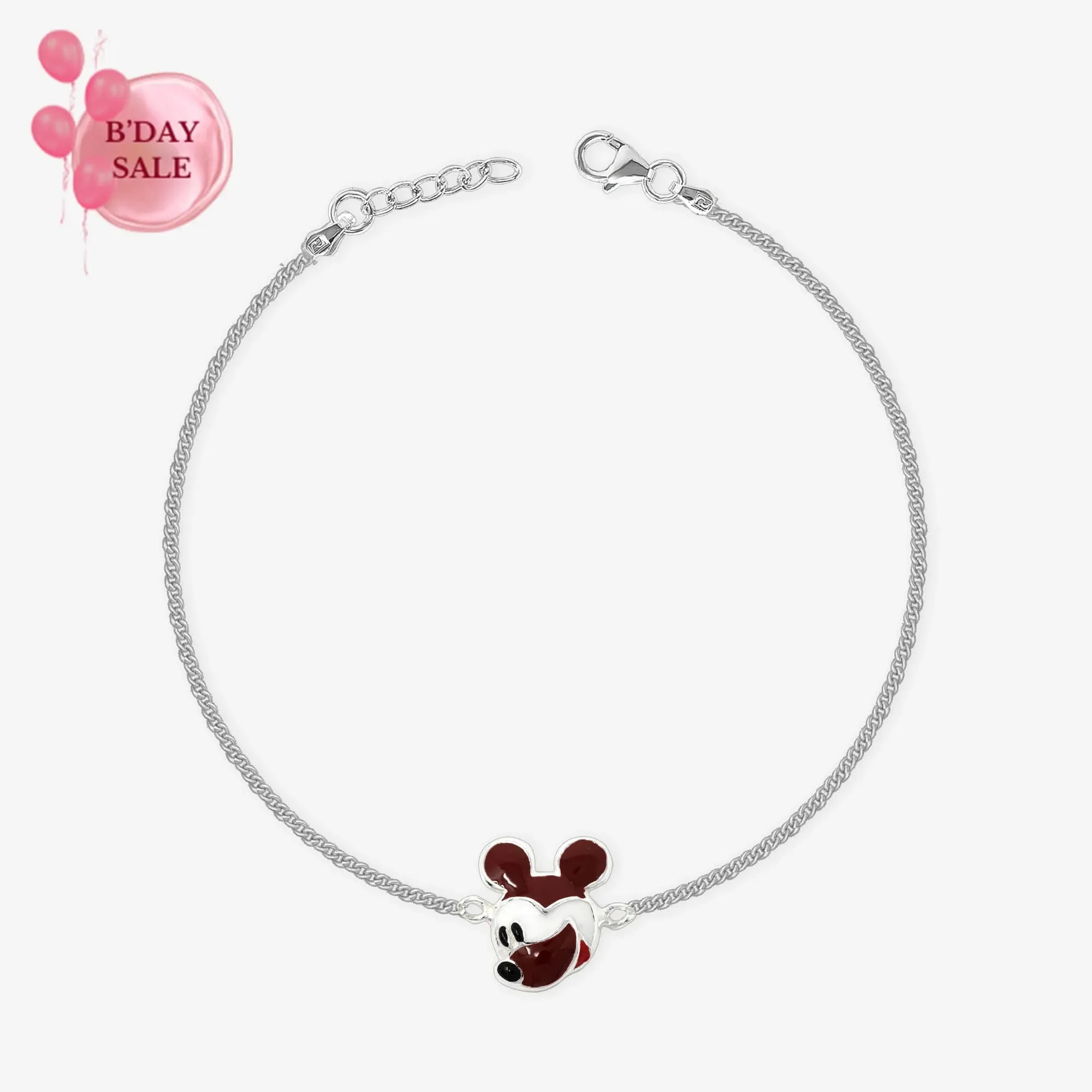 Mickey Face Silver Rakhi