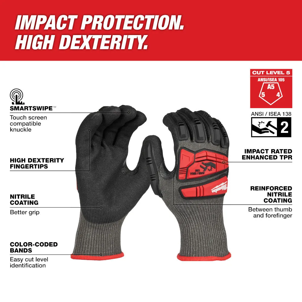 Milwaukee 48-73-8152 Impact Cut 5 Nitrile Dip Glove - L