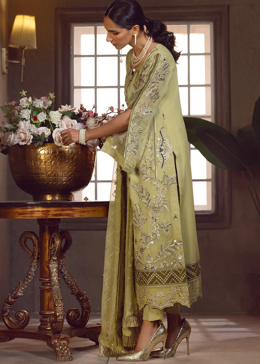 Olive Green Pakistani Suit | Emaan Adeel | Le Festa Formal Edit 7 | LF-704