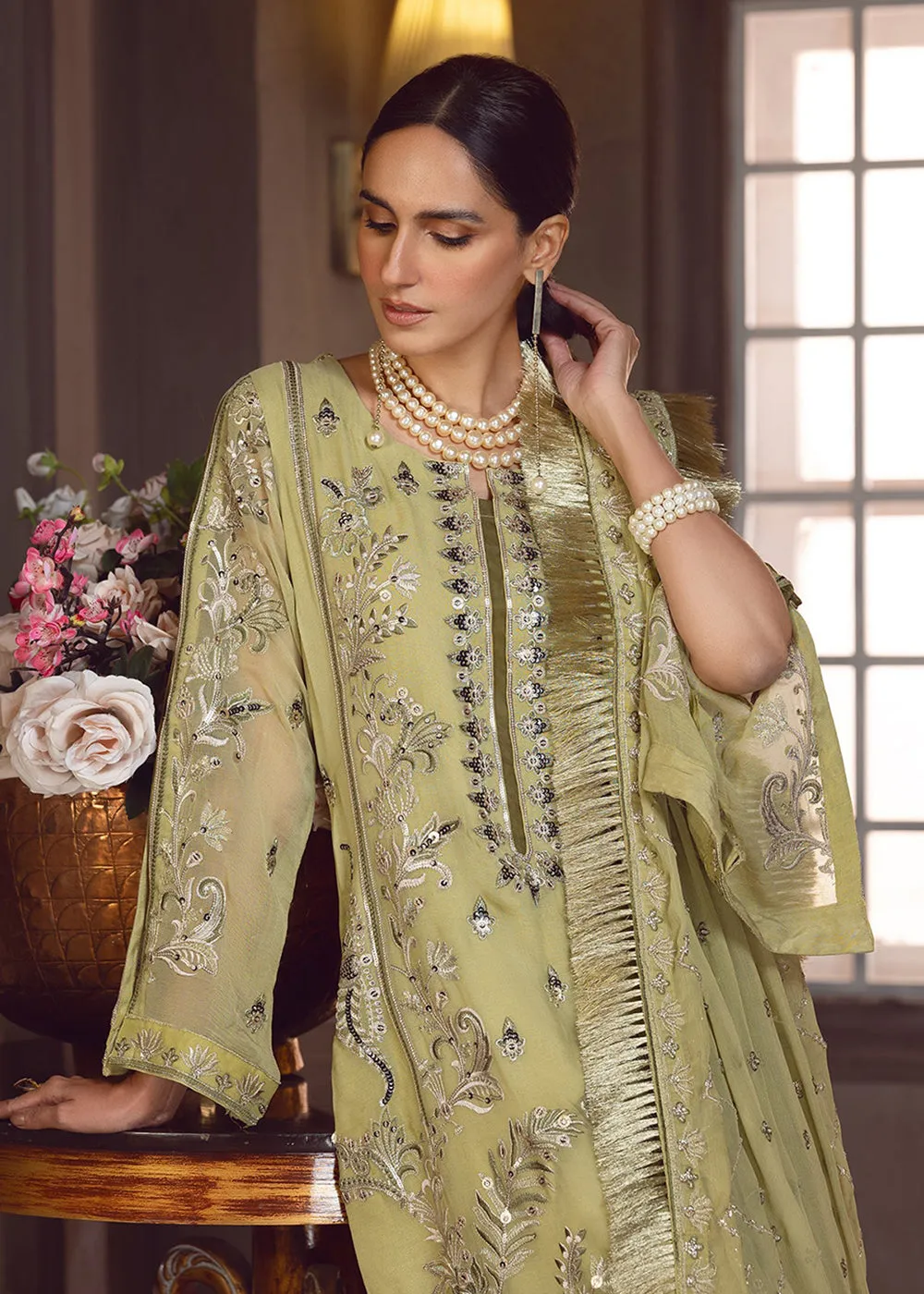 Olive Green Pakistani Suit | Emaan Adeel | Le Festa Formal Edit 7 | LF-704