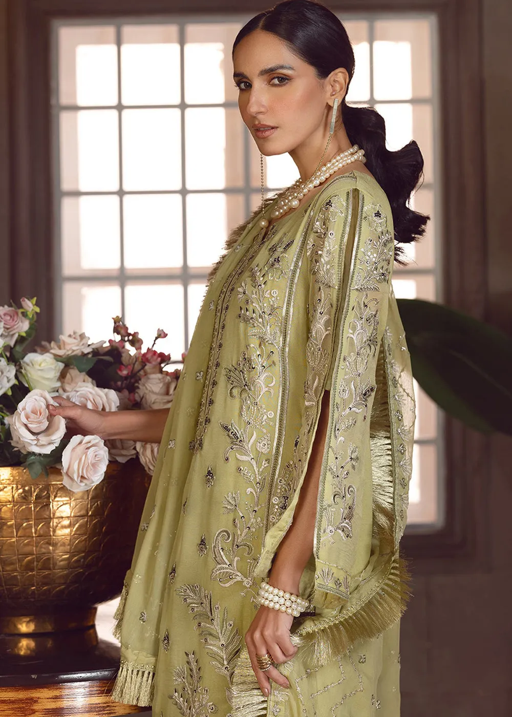 Olive Green Pakistani Suit | Emaan Adeel | Le Festa Formal Edit 7 | LF-704