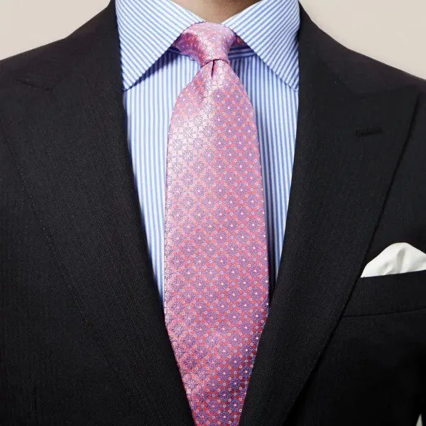 PINK FLORAL SILK TIE