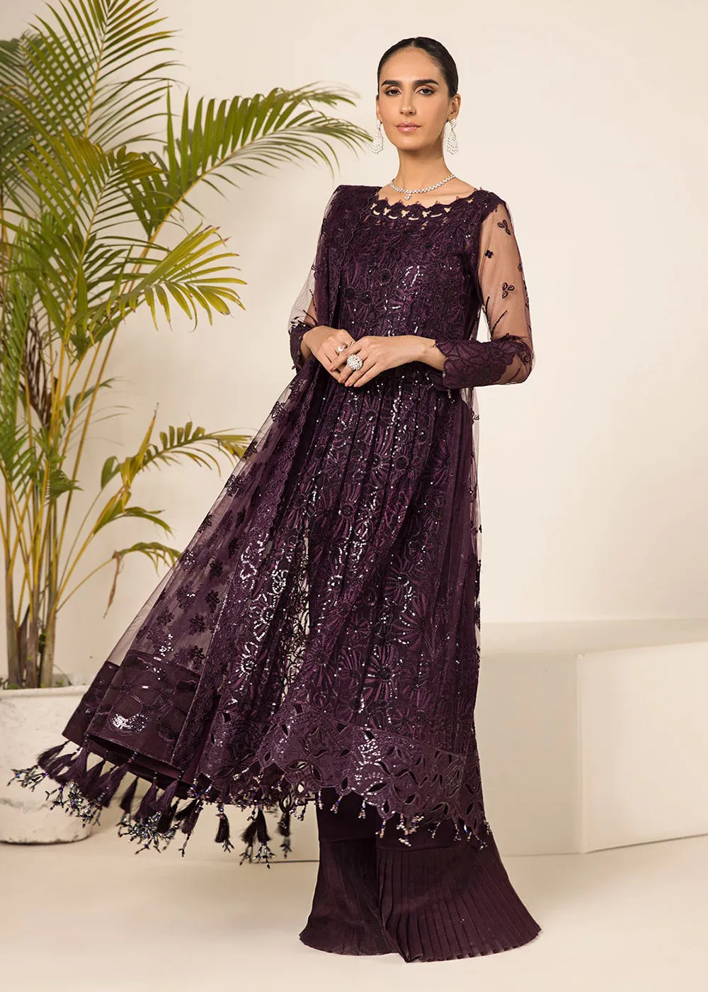 Plum Formal Suit - Alizeh - Lamhay Formals '23 -  V15D08 - Maya