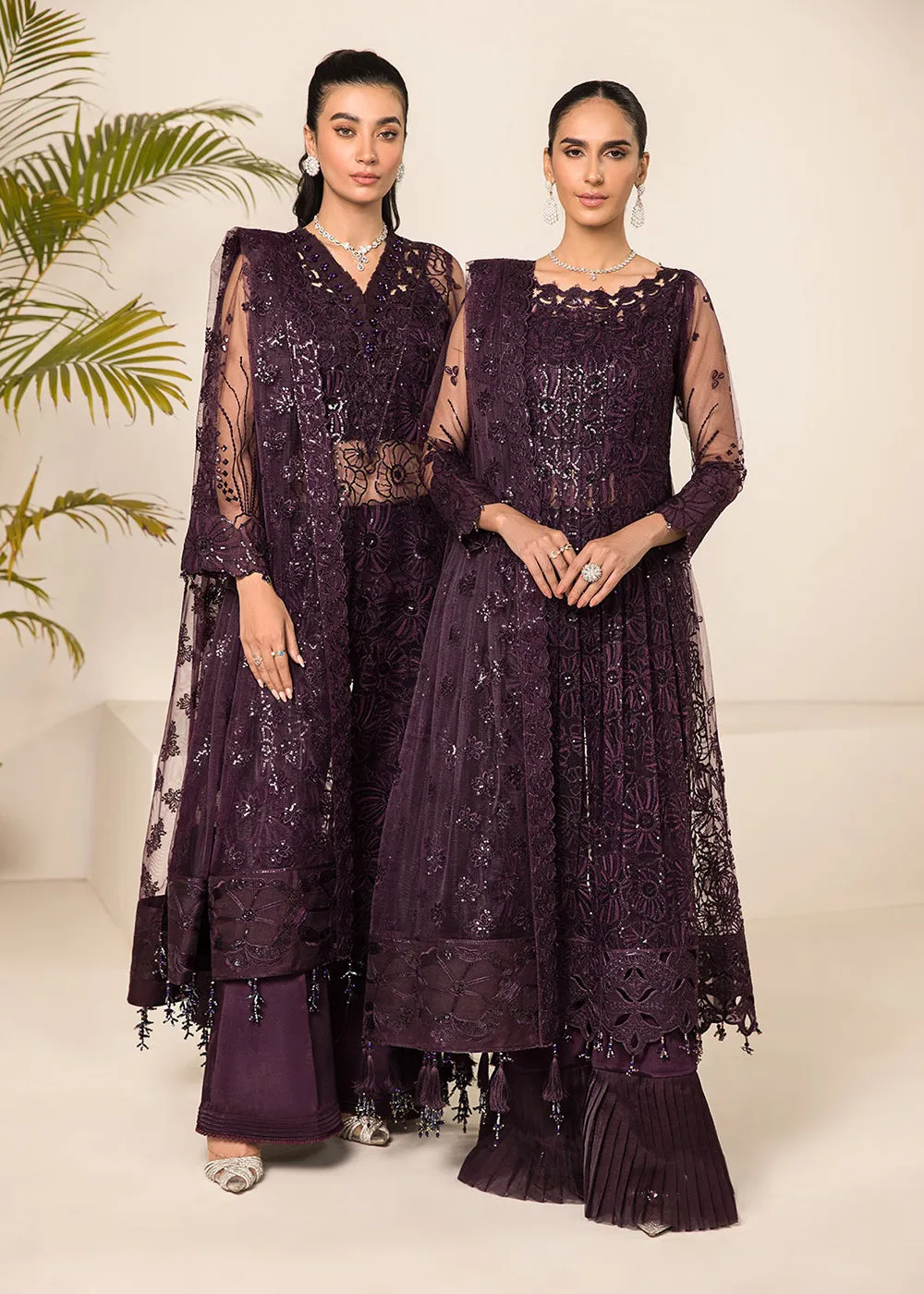 Plum Formal Suit - Alizeh - Lamhay Formals '23 -  V15D08 - Maya