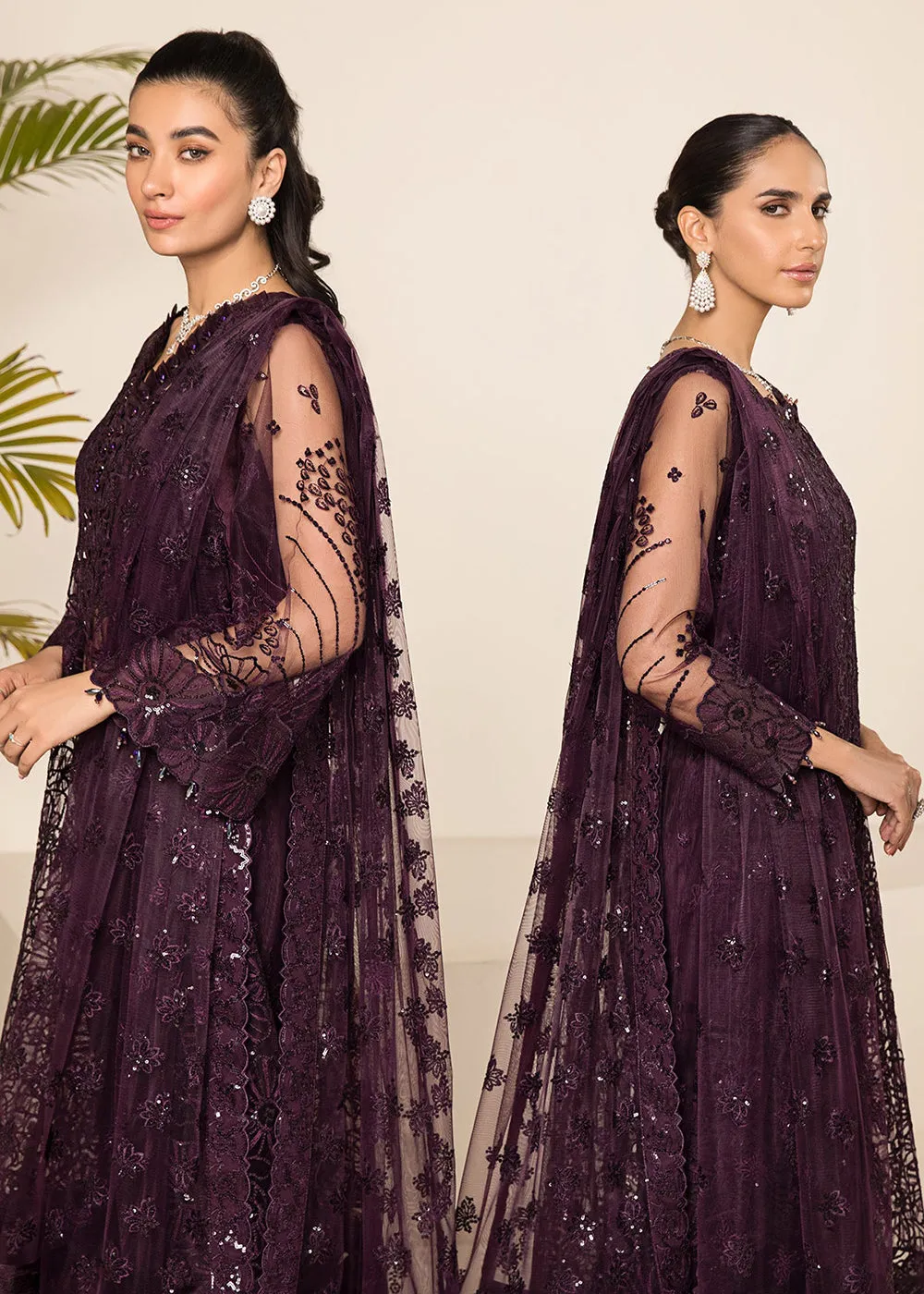 Plum Formal Suit - Alizeh - Lamhay Formals '23 -  V15D08 - Maya