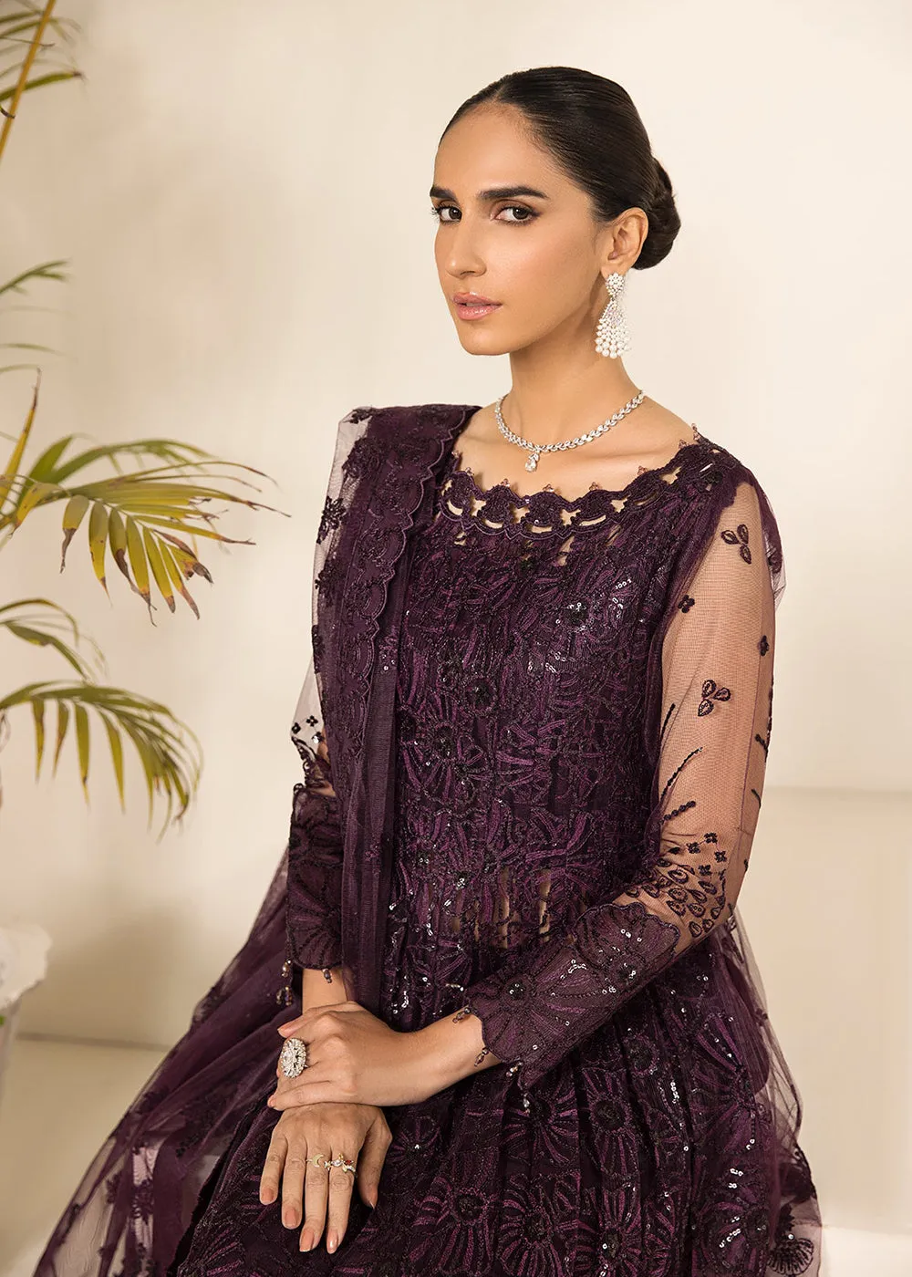 Plum Formal Suit - Alizeh - Lamhay Formals '23 -  V15D08 - Maya