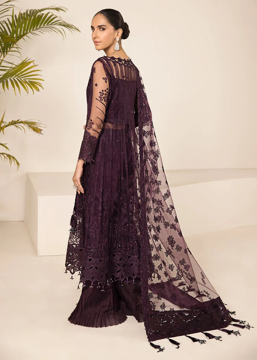 Plum Formal Suit - Alizeh - Lamhay Formals '23 -  V15D08 - Maya