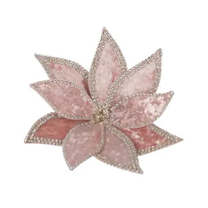 Pure Christmas Poinsettia Clip On Braid Edge Blush