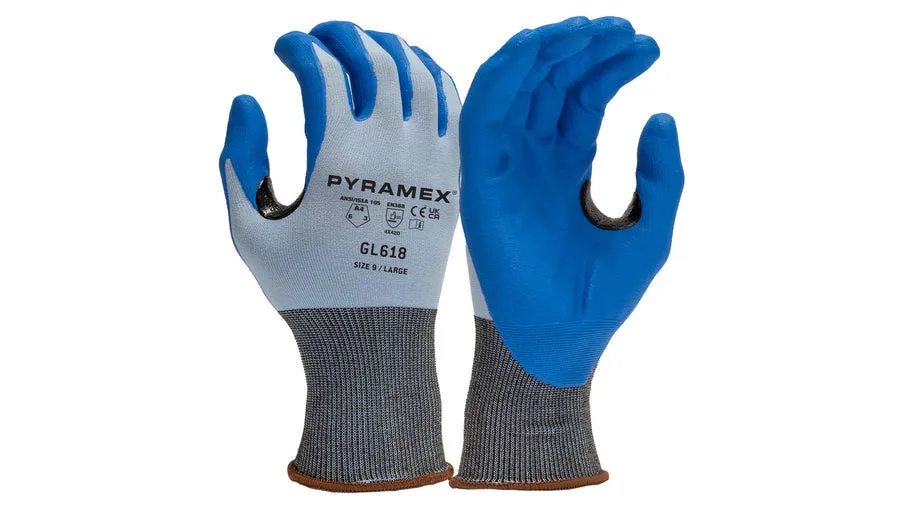 Pyramex 18 Gauge Micro Foam Nitrile Coated A1 Cut Resistant Gloves - 2XL