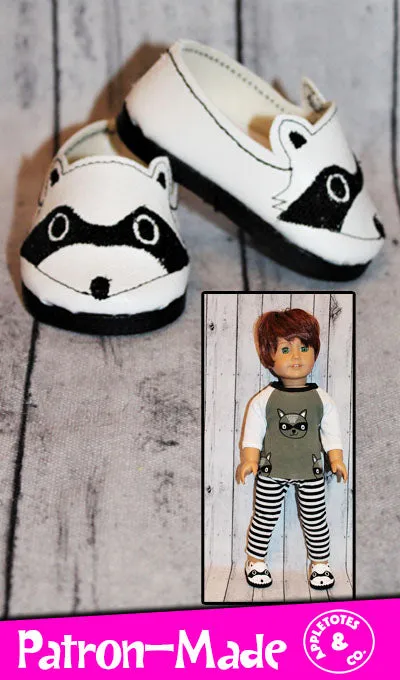 Rocky Raccoon Flats ITH Embroidery Patterns for 18" Dolls