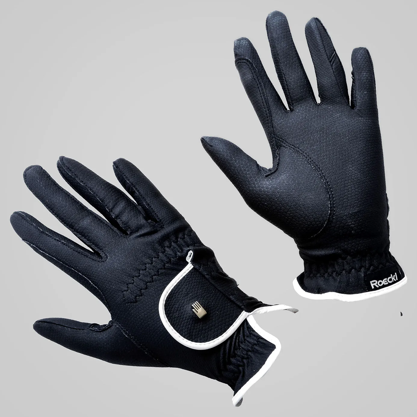 Roeckl Lona Two-Tone Riding Gloves - Black/White