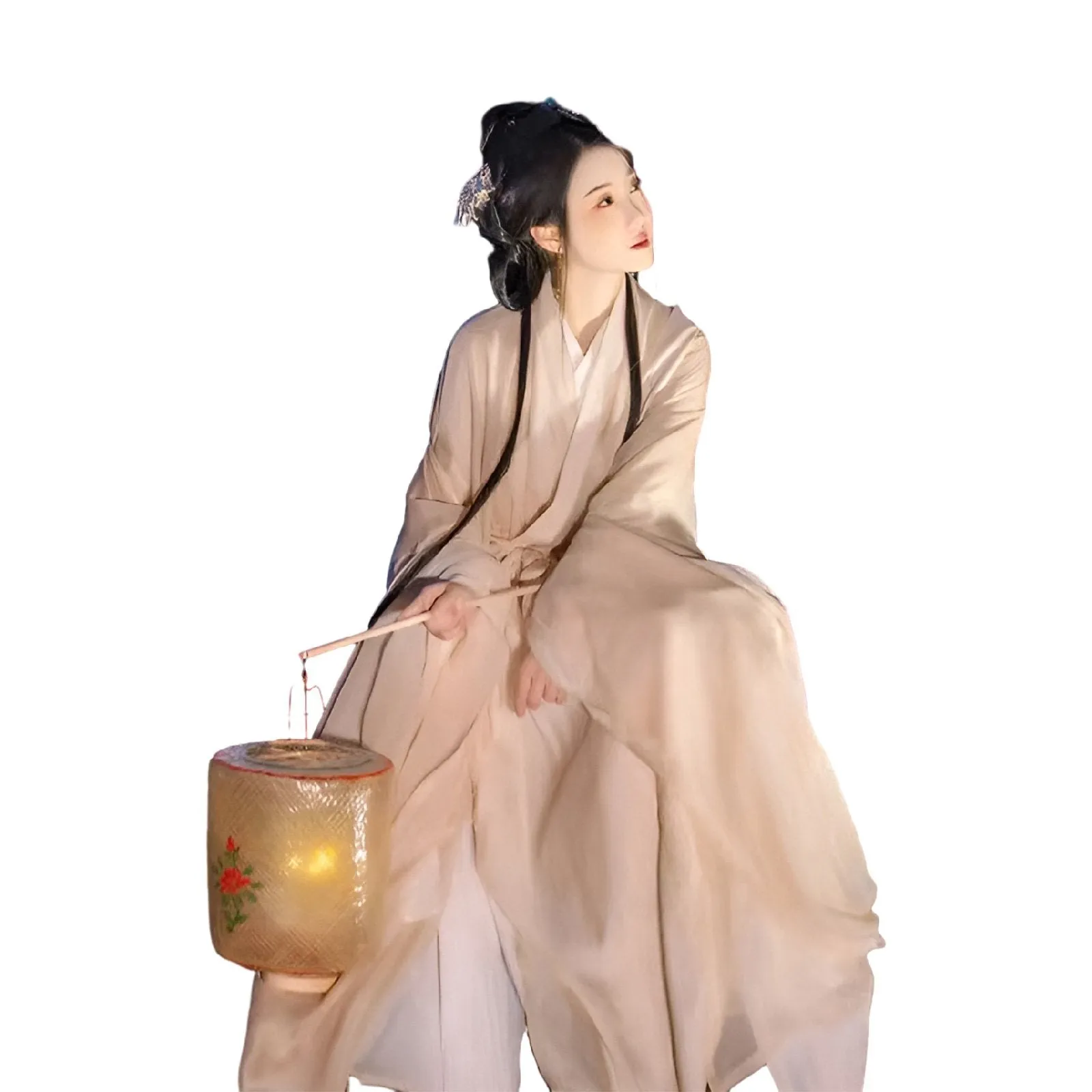 Soft beige Traditional Chinese Clothing Hanfu Set