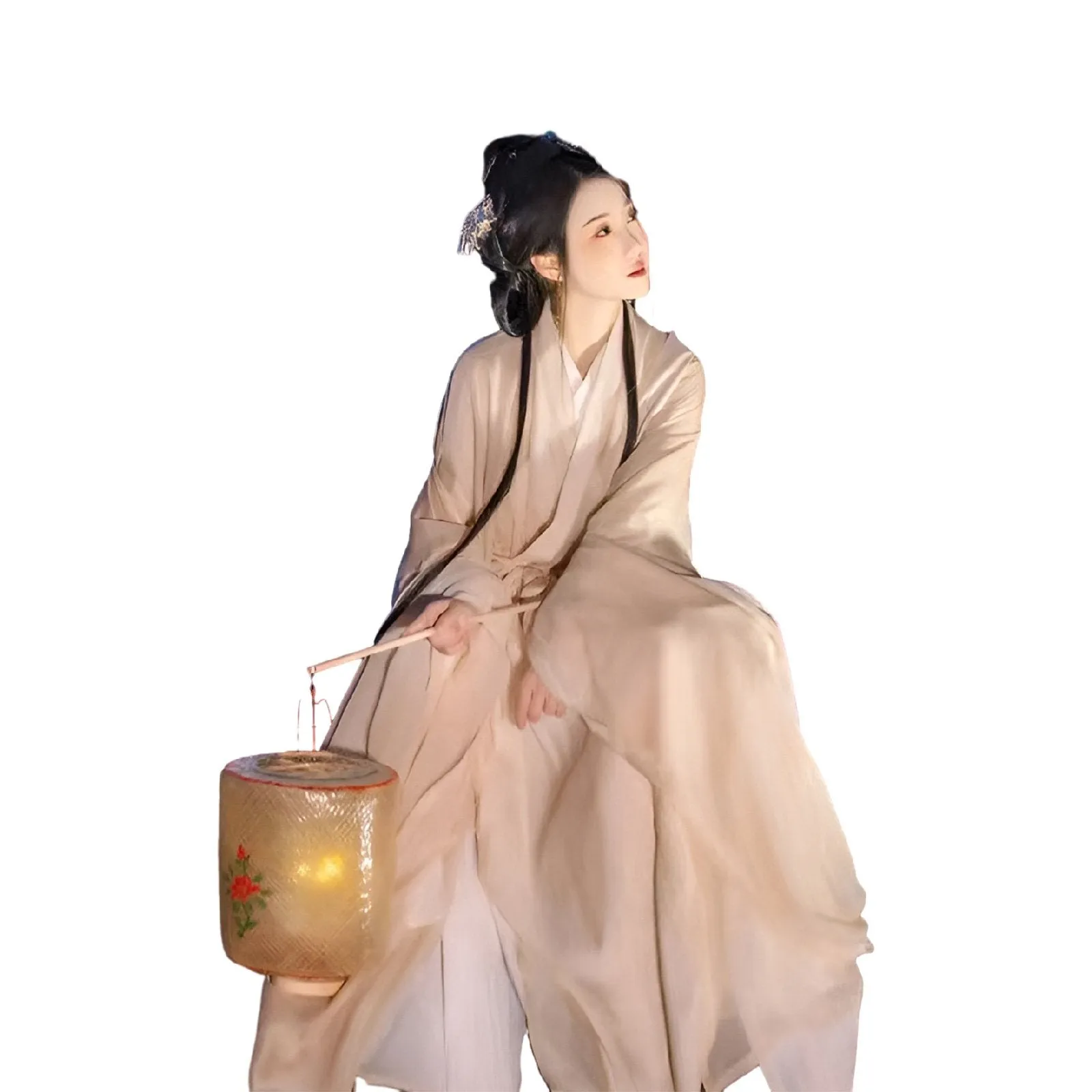 Soft beige Traditional Chinese Clothing Hanfu Set