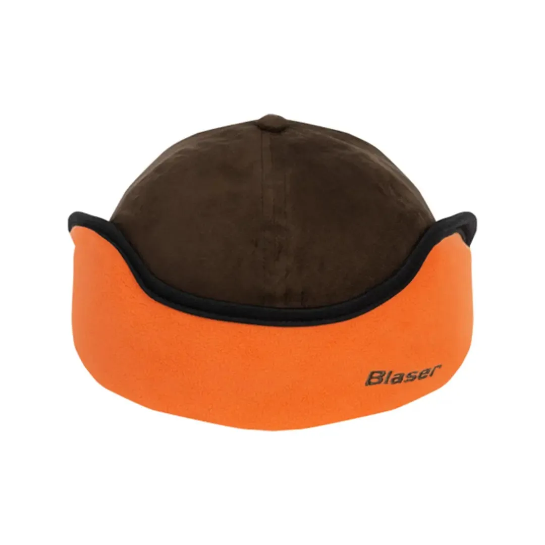 Suede Blaze Orange Insulated Cap - Dark Brown by Blaser