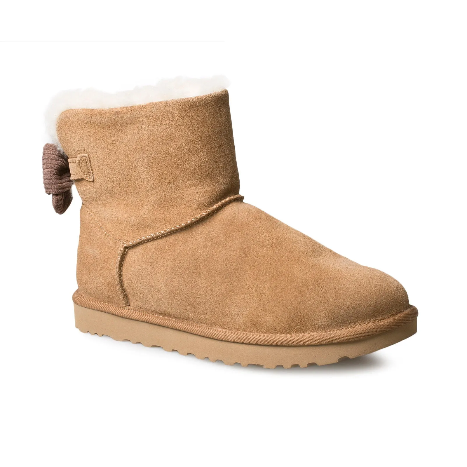 UGG Mini Bailey Bow Corduroy Chestnut Boots - Women's