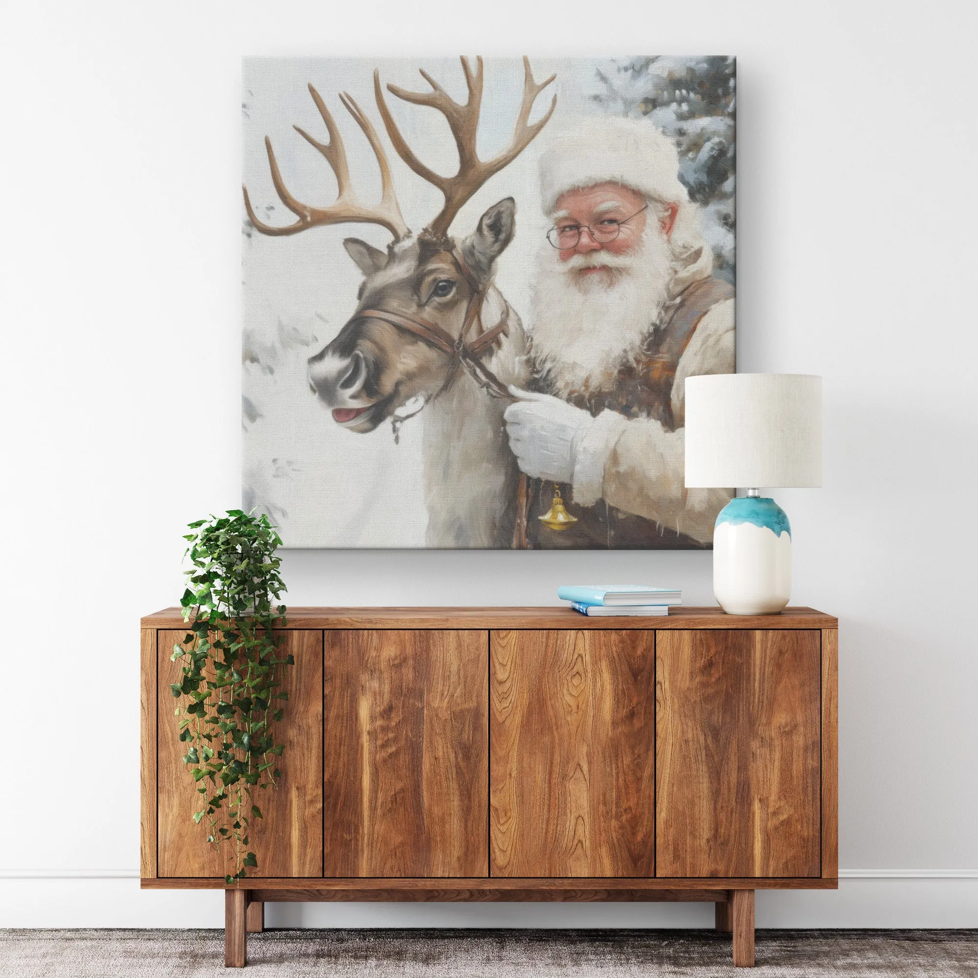 Vintage Reindeer Santa Art - Dasher