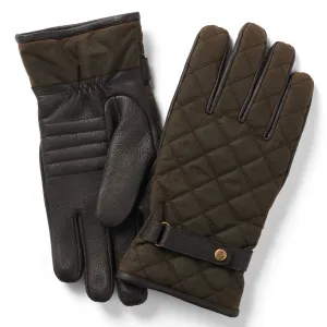 Wax Quilt Leather Gloves - Olive/Brown by Failsworth