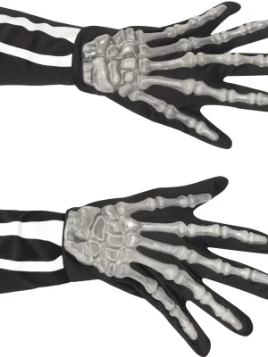 White Skeleton Gloves, Adult